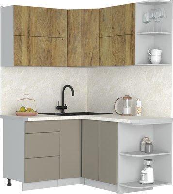 Кухонный гарнитур Интерлиния Мила Матте 1.5x1.4 А PR - фото