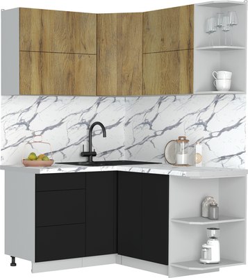 Кухонный гарнитур Интерлиния Мила Матте 1.5x1.4 А PR - фото