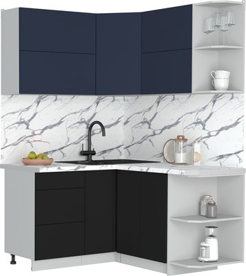 Кухонный гарнитур Интерлиния Мила Матте 1.5x1.4 А PR - фото