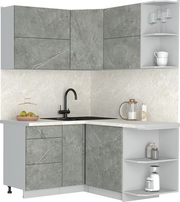 Кухонный гарнитур Интерлиния Мила Матте 1.5x1.4 А PR - фото