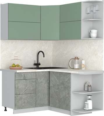 Кухонный гарнитур Интерлиния Мила Матте 1.5x1.4 А PR - фото