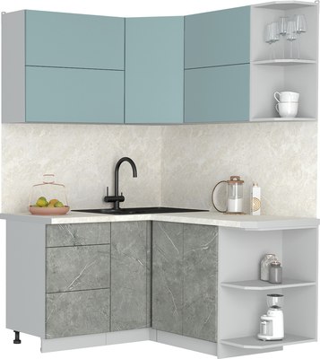 Кухонный гарнитур Интерлиния Мила Матте 1.5x1.4 А PR - фото