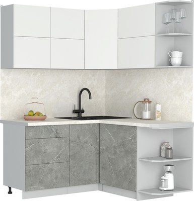 Кухонный гарнитур Интерлиния Мила Матте 1.5x1.6 А PR - фото