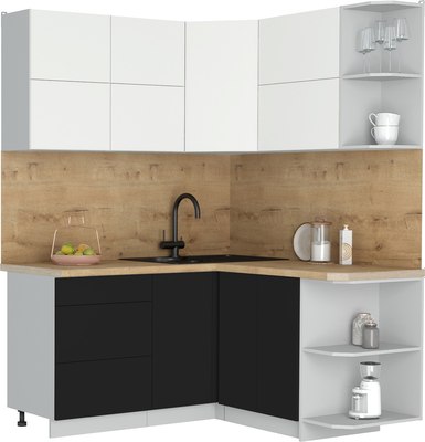 Кухонный гарнитур Интерлиния Мила Матте 1.5x1.6 А PR - фото