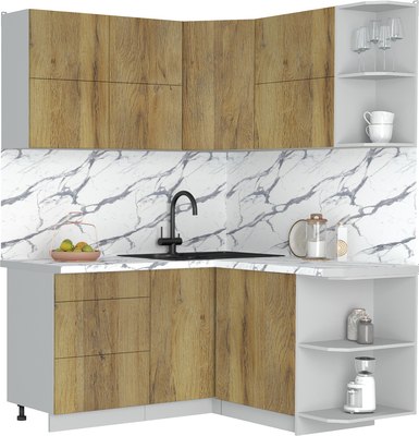 Кухонный гарнитур Интерлиния Мила Матте 1.5x1.6 А PR - фото