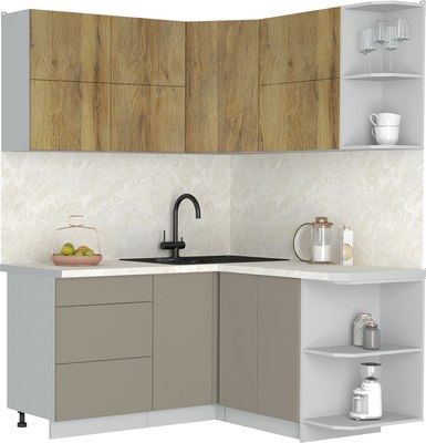 Кухонный гарнитур Интерлиния Мила Матте 1.5x1.6 А PR - фото