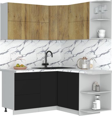 Кухонный гарнитур Интерлиния Мила Матте 1.5x1.6 А PR - фото