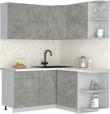 Кухонный гарнитур Интерлиния Мила Матте 1.5x1.6 А PR - фото