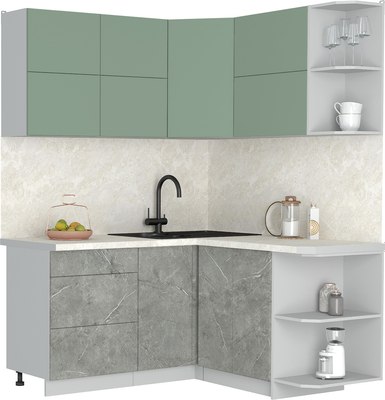 Кухонный гарнитур Интерлиния Мила Матте 1.5x1.6 А PR - фото