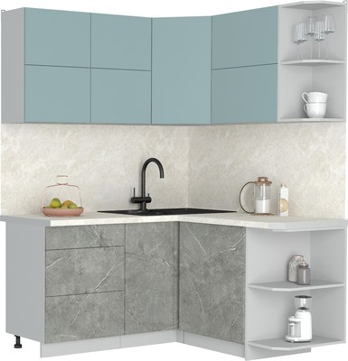 Кухонный гарнитур Интерлиния Мила Матте 1.5x1.6 А PR - фото