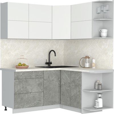 Кухонный гарнитур Интерлиния Мила Матте 1.5x1.7 А PR - фото