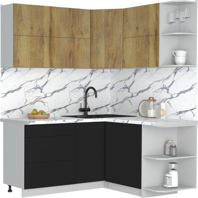 Кухонный гарнитур Интерлиния Мила Матте 1.5x1.7 А PR - фото