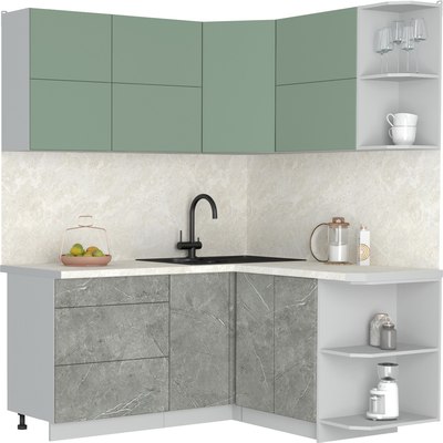 Кухонный гарнитур Интерлиния Мила Матте 1.5x1.7 А PR - фото