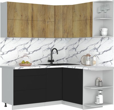 Кухонный гарнитур Интерлиния Мила Матте 1.5x1.8 А PR - фото