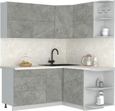 Кухонный гарнитур Интерлиния Мила Матте 1.5x1.8 А PR - фото