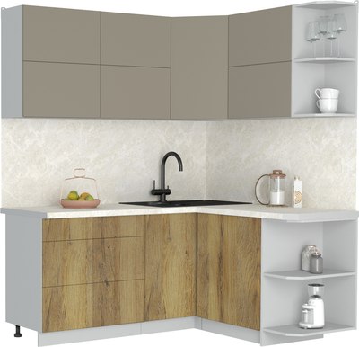 Кухонный гарнитур Интерлиния Мила Матте 1.5x1.8 А PR - фото