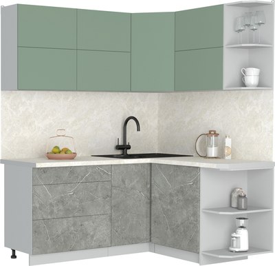 Кухонный гарнитур Интерлиния Мила Матте 1.5x1.8 А PR - фото