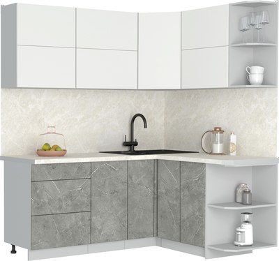 Кухонный гарнитур Интерлиния Мила Матте 1.5x1.9 А PR - фото