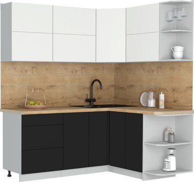 Кухонный гарнитур Интерлиния Мила Матте 1.5x1.9 А PR - фото