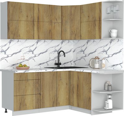 Кухонный гарнитур Интерлиния Мила Матте 1.5x1.9 А PR - фото