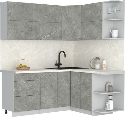 Кухонный гарнитур Интерлиния Мила Матте 1.5x1.9 А PR - фото