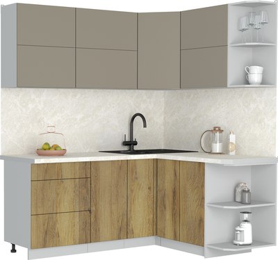 Кухонный гарнитур Интерлиния Мила Матте 1.5x1.9 А PR - фото