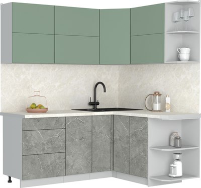 Кухонный гарнитур Интерлиния Мила Матте 1.5x1.9 А PR - фото