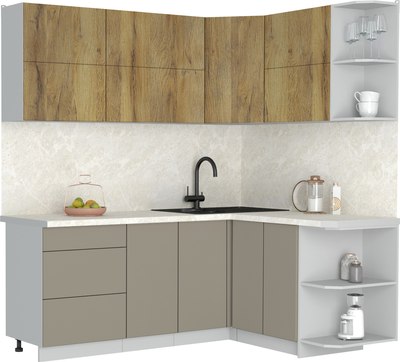Кухонный гарнитур Интерлиния Мила Матте 1.5x2.0 А PR - фото