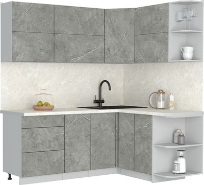 Кухонный гарнитур Интерлиния Мила Матте 1.5x2.0 А PR - фото