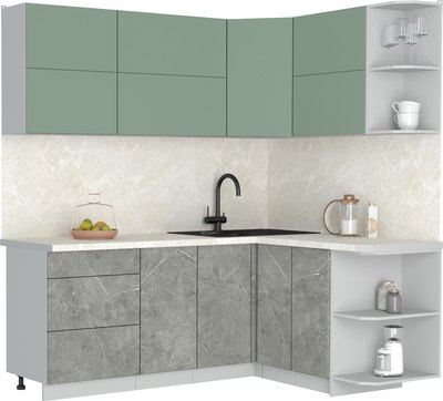 Кухонный гарнитур Интерлиния Мила Матте 1.5x2.0 А PR - фото