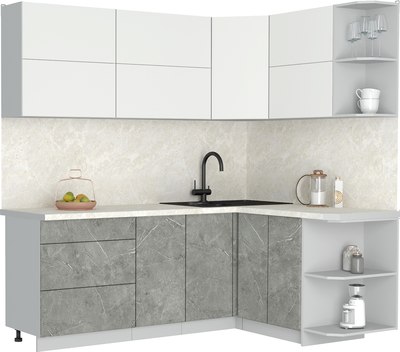 Кухонный гарнитур Интерлиния Мила Матте 1.5x2.1 А PR - фото