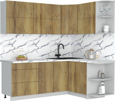 Кухонный гарнитур Интерлиния Мила Матте 1.5x2.1 А PR - фото