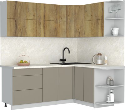 Кухонный гарнитур Интерлиния Мила Матте 1.5x2.1 А PR - фото