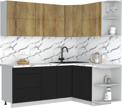 Кухонный гарнитур Интерлиния Мила Матте 1.5x2.1 А PR - фото