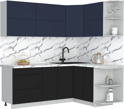 Кухонный гарнитур Интерлиния Мила Матте 1.5x2.1 А PR - фото