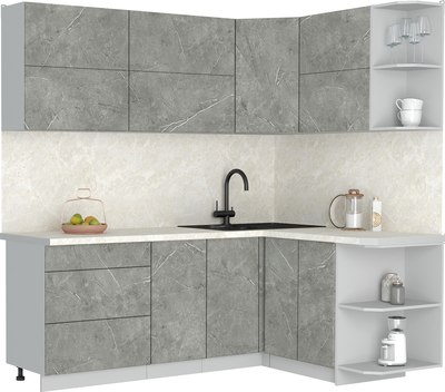 Кухонный гарнитур Интерлиния Мила Матте 1.5x2.1 А PR - фото