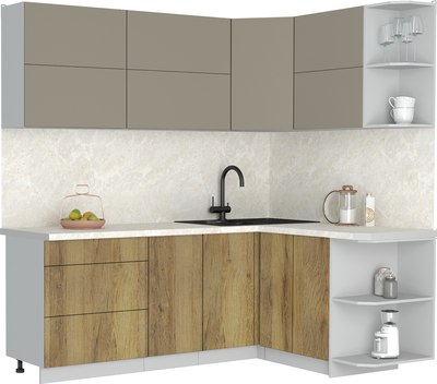 Кухонный гарнитур Интерлиния Мила Матте 1.5x2.1 А PR - фото