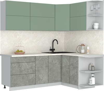 Кухонный гарнитур Интерлиния Мила Матте 1.5x2.1 А PR - фото