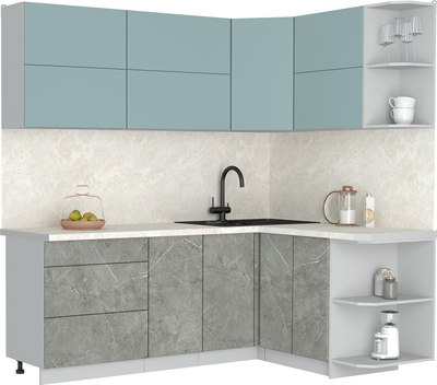 Кухонный гарнитур Интерлиния Мила Матте 1.5x2.1 А PR - фото