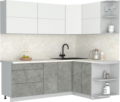 Кухонный гарнитур Интерлиния Мила Матте 1.5x2.2 А PR - фото