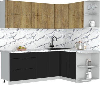 Кухонный гарнитур Интерлиния Мила Матте 1.5x2.2 А PR - фото