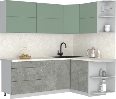 Кухонный гарнитур Интерлиния Мила Матте 1.5x2.2 А PR - фото