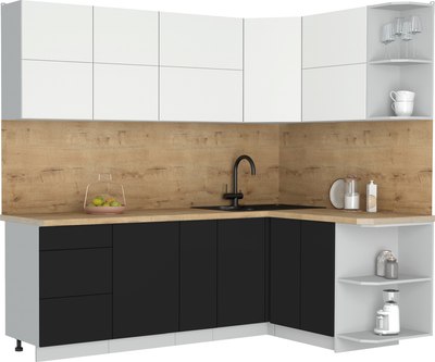 Кухонный гарнитур Интерлиния Мила Матте 1.5x2.3 А PR - фото