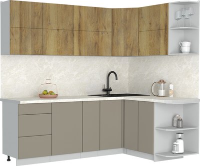 Кухонный гарнитур Интерлиния Мила Матте 1.5x2.3 А PR - фото