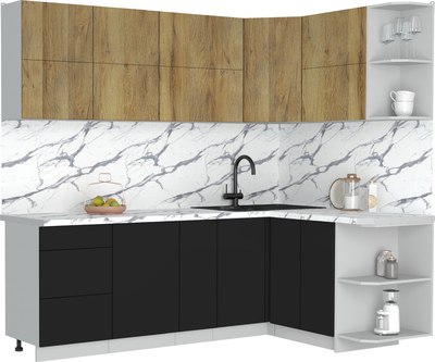 Кухонный гарнитур Интерлиния Мила Матте 1.5x2.3 А PR - фото