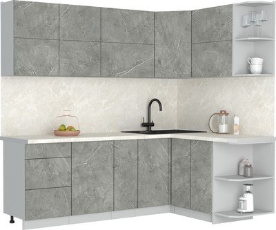 Кухонный гарнитур Интерлиния Мила Матте 1.5x2.3 А PR - фото