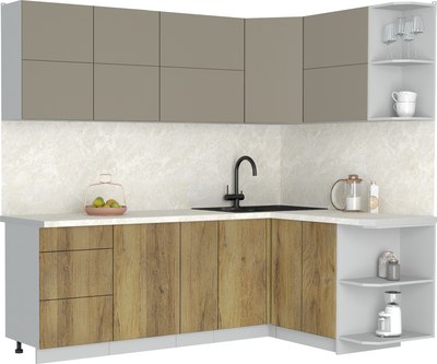 Кухонный гарнитур Интерлиния Мила Матте 1.5x2.3 А PR - фото