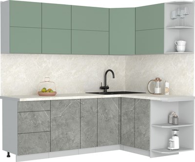 Кухонный гарнитур Интерлиния Мила Матте 1.5x2.3 А PR - фото