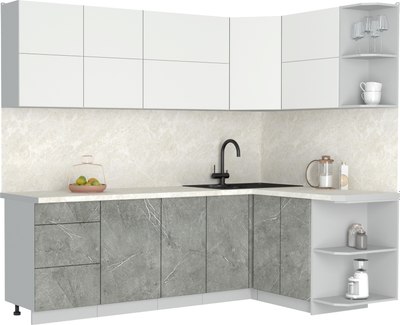 Кухонный гарнитур Интерлиния Мила Матте 1.5x2.4 А PR - фото