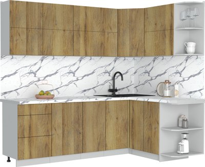 Кухонный гарнитур Интерлиния Мила Матте 1.5x2.4 А PR - фото